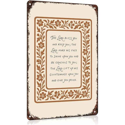 Christian Blessing Verse Aluminum Metal Sign 8 x 12 Inch