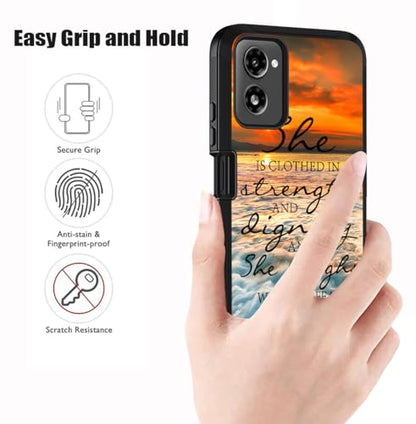 Designed for Moto G Power 5G 2024 Case, Military Grade Heavy Duty 3-Layer Shockproof Full-Body Protective Cover for Motorola Moto G Power 5G 2024, Bible Verse Proverbs 31:25 - color: Bible Verse Proverbs 31:25