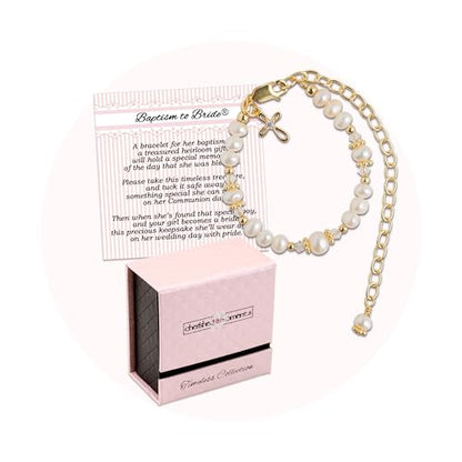 Cherished Moments Baptism to Bride Bracelet .925 Silver or 14K Gold-Plated - color: Gold