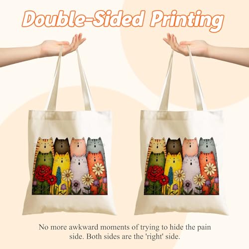 Aesthetics Canvas Tote Bag - Art Design Gift for Women, Reusable Purse Tote Bag with Inner Zip Pocket - style: Cat-03