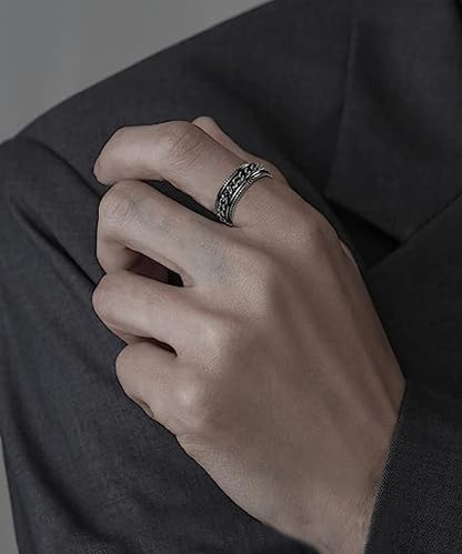 9Pcs 8MM Stainless Steel Band Rings for Men Women Chain Rings Simple Brushed Wedding Engagement Rings Set 7-13 - color: Black