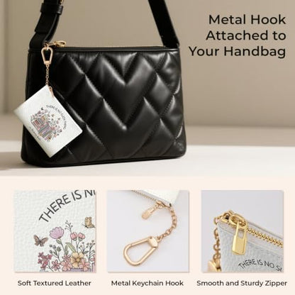 Book Floral Cute Keychain Coin Purse for Women Small Change Pouch - color: Books Floral