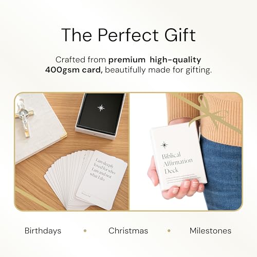 Biblical Affirmation Deck | Scripture Cards, Prayer Cards, Faith Cards | 52 Card Deck of Positive Religious Affirmations For Men and Women | Bible Teachings | Bible Verse Cards