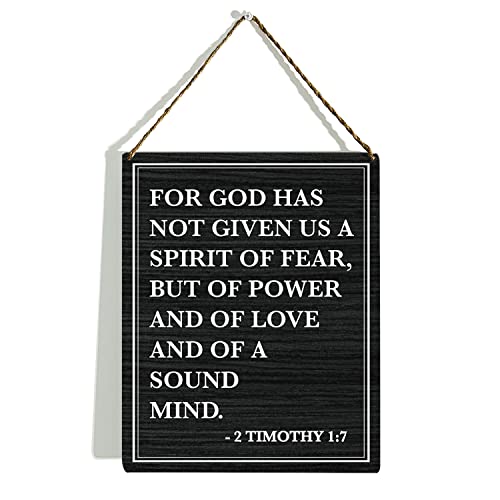 KongMoTree For God has not given us the spirit of fear 2 Timothy 1:7 Bible Verse Wall Art Scripture Sign Wall Christian Gifts Baptism Gift, Bible Verse Sign, 8x10 Inch(GMS617) - color: Timothy 1:7