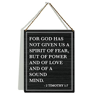 KongMoTree For God has not given us the spirit of fear 2 Timothy 1:7 Bible Verse Wall Art Scripture Sign Wall Christian Gifts Baptism Gift, Bible Verse Sign, 8x10 Inch(GMS617) - color: Timothy 1:7