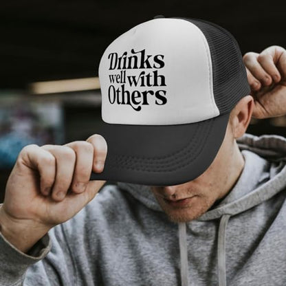 Black Trucker Hat with Funny Saying, Funny Hat for Men & Women - color: Allblack-5