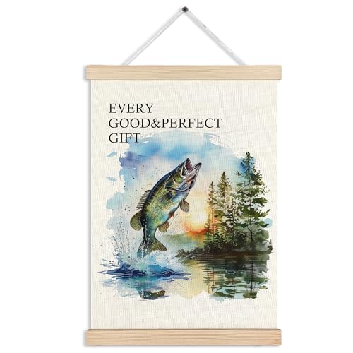 MKIJUHB Christian Fish Wall Art Decor, Bible Verse Wall Hanging Decor, Religious Scripture Fishing Framed Canvas Prints for Home Bedroom Living Room Walls Decorations, 12x16 Inch - color: Christian Canvas wall art decor 02