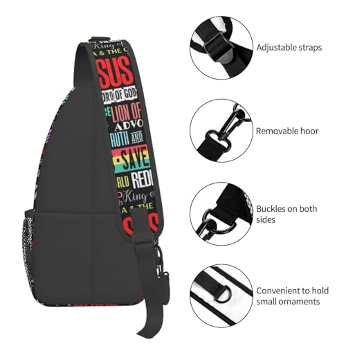 Jesus Christian Cross Sling Backpack Shoulder Chest Bag For Men Women Hiking Travel Crossbody Daypack - color: Jesus Christian Cross-0003