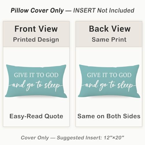 Decorative Throw Pillow Covers 12x20 Inch Set of 2 – Turquoise - color: Turquoise