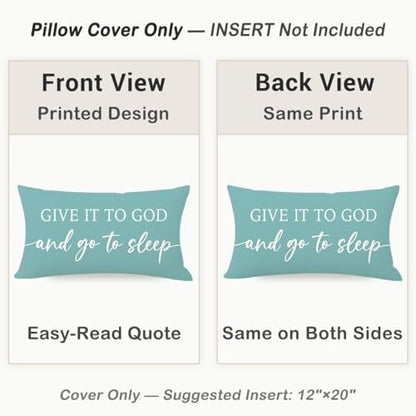 Decorative Throw Pillow Covers 12x20 Inch Set of 2 – Turquoise - color: Turquoise