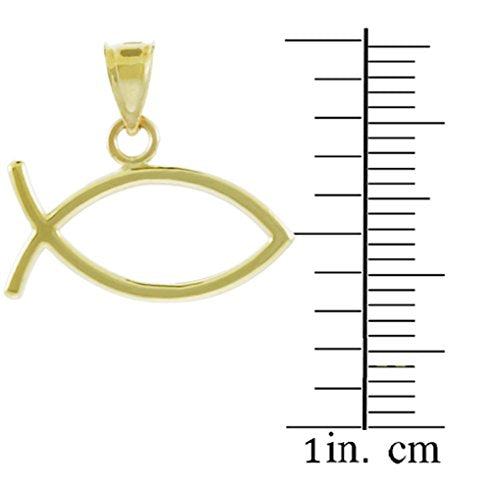 10k Yellow Gold Jesus Christ Charm Cutout Ichthus Fish Pendant