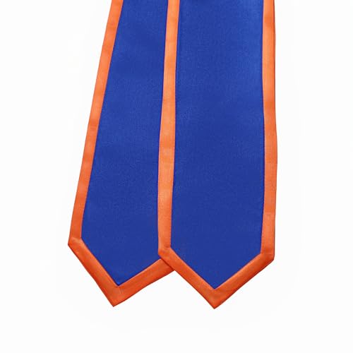 Unisex Adult Graduation Honor Stole Classic End With Trim 72" Long - color: Royal Blue With Orange Trim