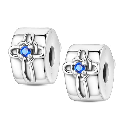 Clip Stopper Beads Fit For Pandora Bracelet, Spacer Charms For Bracelets - color: Cross-2Pack