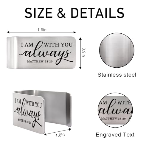 I Am with You Always Car Visor Clip Christian Gifts for Women Men - color: Siliver