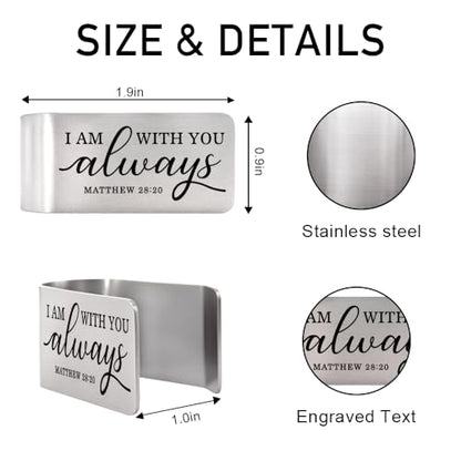 I Am with You Always Car Visor Clip Christian Gifts for Women Men - color: Siliver