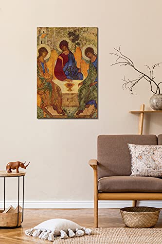 Canvas Print Wall Art - The Holy Trinity by Andrei Rublev - 12x18 inches - color: The Holy Trinity, size: 18"L x 12"W