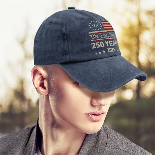 250th Anniversary 250 Years Freedoms Baseball Hat Running Embroidered Cap for - color: Navy Blue