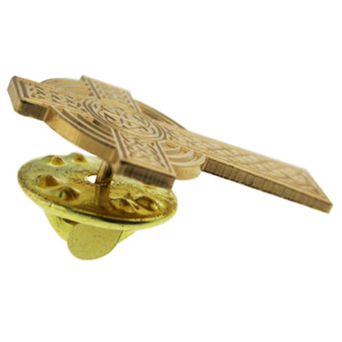 PinMart Gold Plated Christian High Cross Religious Lapel Pin – 1 Piece