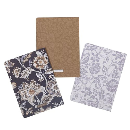 Christian Art Gifts Notebook Set: All Things - Phil 4:13, Set/3 Large, Christian Gifts for Women, Slim Notebooks, Cardstock, Bible Verses, Flexible Cover, Lined Paper, 64 Pages Each, Floral