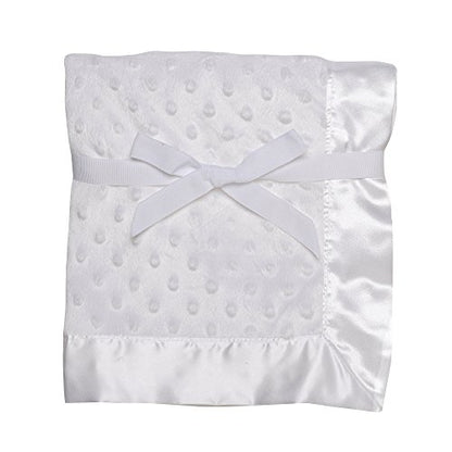 Baby Starters Textured Dot Blanket with Satin Trim, White 30" x 40" - color: White Dot