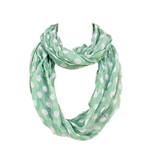 TrendsBlue Premium Polka Dot Infinity Loop Fashion Scarf - color: Teal
