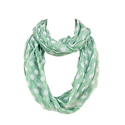 TrendsBlue Premium Polka Dot Infinity Loop Fashion Scarf - color: Teal