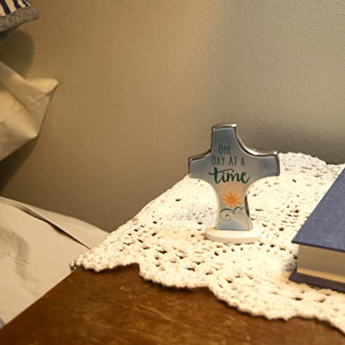 Cathedral Art Abbey & CA Gift One Day at a Time Standing Bedtime Prayer Cross, Blue, One Size (SQP140) - style: Bedtime Prayer