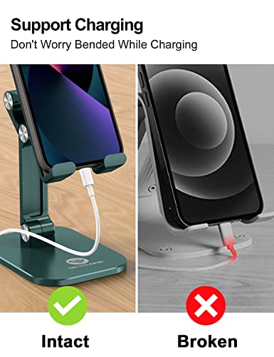 OCYCLONE Phone Stand for Desk, Foldable Cell Phone Stand Holder, Green - color: Green