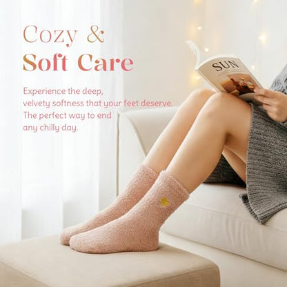 Fuzzy Socks for Women Mothers Day Self Care Book Lovers Christian Birthday Gifts - color: Pink