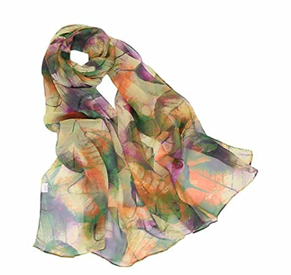 Pokeedioty Scarfs for Women Lightweight Scarves Elegant Floral Pattern Sheer Scarfs Shawls Wraps - color: Yh-106