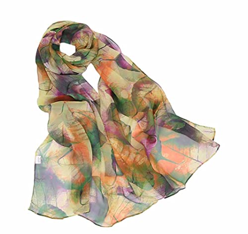 Pokeedioty Scarfs for Women Lightweight Scarves Elegant Floral Pattern Sheer Scarfs Shawls Wraps - color: Yh-106