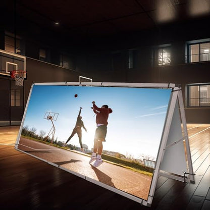 Aluminum Horizontal A-Frame Banner Stand-3’x 8’ Portable Outdoor Indoor Banner Stand, for Promotion & Sport Events, Advertising Display, Frame Only
