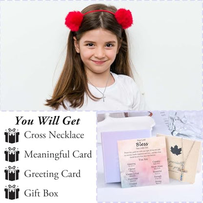 Cross Necklace for Little Girls Catholic Christian Religious Gifts - color: Cross Necklace for Girls