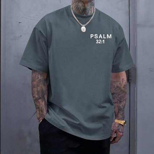 Christian Jesus Shirts for Men God Religious Faith Shirt Bible Verse Inspirational Oversized Graphic Tees Tops - color: Dark Gray, size: XX-Large