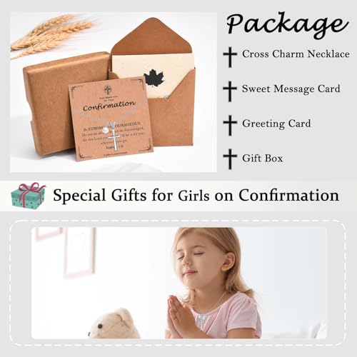Cross Necklace for Girls Kids Christian Catholic Religious Gifts - color: Confirmation -Girls