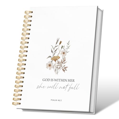 Christian Bible Study Prayer Journal for Women Notebook, 5.5x8.3 Inch - color: flower