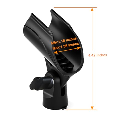 4 Pcs Universal Microphone Clip, Adjustable Mic Clip Holder for Mic Stand，Come with 5/8" Male to 3/8" Female Screw Adapter (Pack of 2) - size: 4_Pack (Pack of 2)