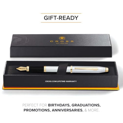Cross Century II Medalist Gold Plated Medium Nib Fountain Pen, Black Ink - color: Medalist, style: Fountain Medium Nib