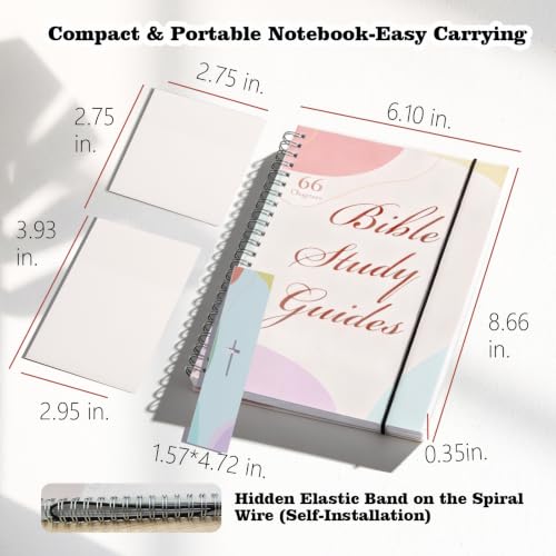 66 Books Bible Study Guide Journal Notebook Large Print Scripture Summaries - color: Pastel 66‑Book Bible Survey Guide