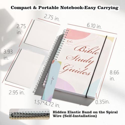 66 Books Bible Study Guide Journal Notebook Large Print Scripture Summaries - color: Pastel 66‑Book Bible Survey Guide