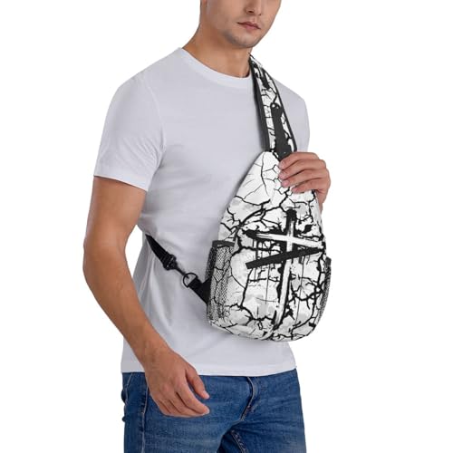 Jesus Christian Cross Sling Backpack Shoulder Chest Bag For Men Women Hiking Travel Crossbody Daypack - color: Jesus Christian Cross-0005