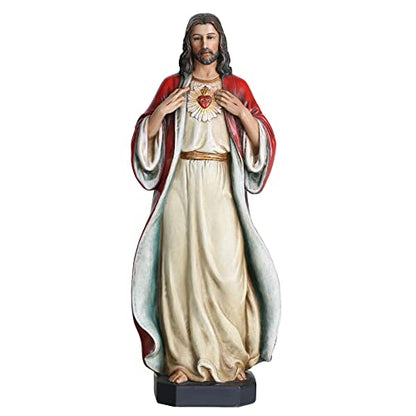 BC Catholic Sacred Heart of Jesus Statue 10" H Jesus Christ Art Sculpture - size: 10 inches H