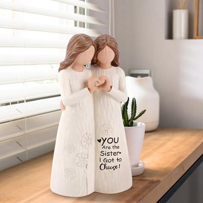 Friendship Gift for Women, Best Friend Birthday Gift, Friendship Figurines - color: White-friendship