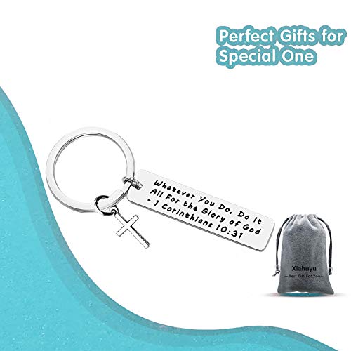 Xiahuyu Christian Keychain - Bible Verse Baptism & Communion Gift - Inspirational Religious Gifts for Women & Men - color: Christian-3