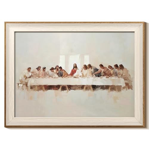 InSimSea Framed Christian Wall Art Last Supper Religious Art 12x16 In - color: Last Supper, size: 12"L x 16"W