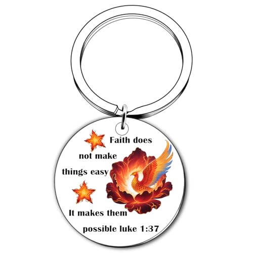 Christian Gifts for Women, Faith Inspirational Keychain, Christian Gifts Cross Keychains, Religious Gift for Pastor Sister Mom Teen Girls, Christmas Stocking Stuffers, Baptism Spiritual Gift