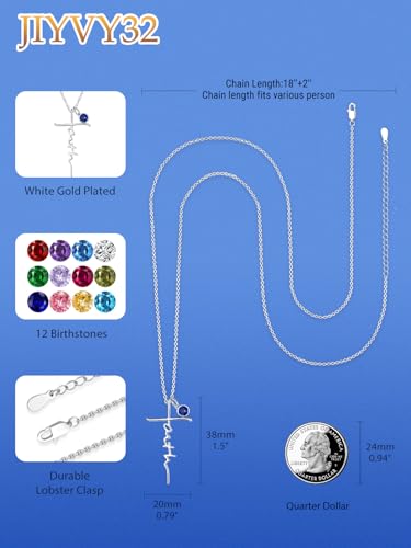 Faith Necklace White/Rose/Gold Birthday Gifts for Wife Her - color: White Gold-09-September