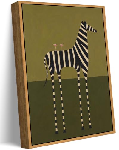 Floating Framed Abstract Horses Canvas Wall Art 8x10in - color: Horse, size: 10"L x 8"W