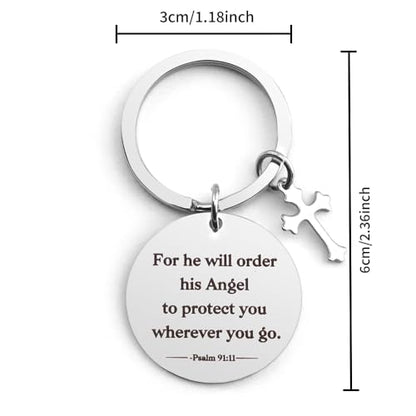 Bible Verse Gifts Keychain, Christian Bible Keychains, Christian Keychain Gifts - color: Bible-for He Will Order His Angel