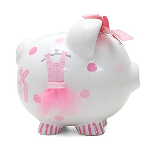 Child to Cherish Ceramic Piggy Bank for Girls, Ava's Tutu - color: Ava's Tutu